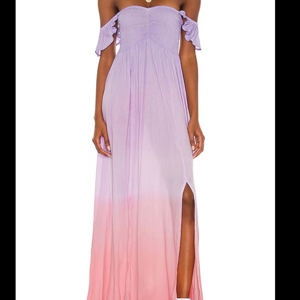 Tiare Hawaii Purple and Pink Maxi Dress